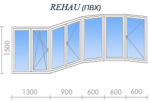 Остекление балкона rehau